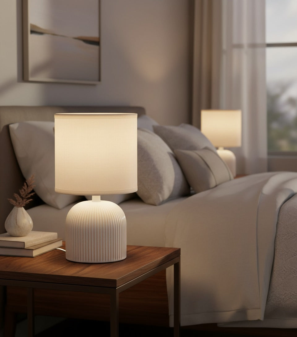 Gezellige Tafellamp met Stoffen Kap