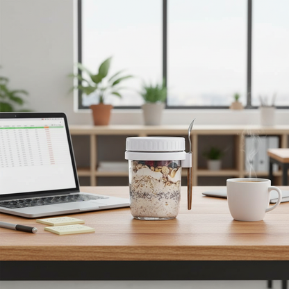 Handige Ontbijtpot met Lepel