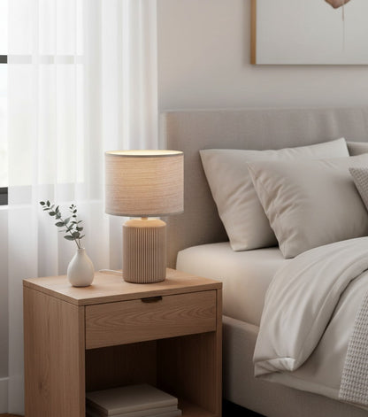 Stijlvolle Tafellamp met Stoffen Kap